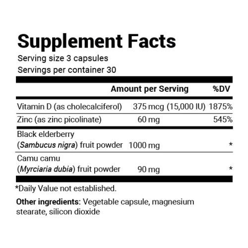 AMAZONAdvancedImmuneSupport1000mgElderberry V0 7.25x2.5in SupplementPanel